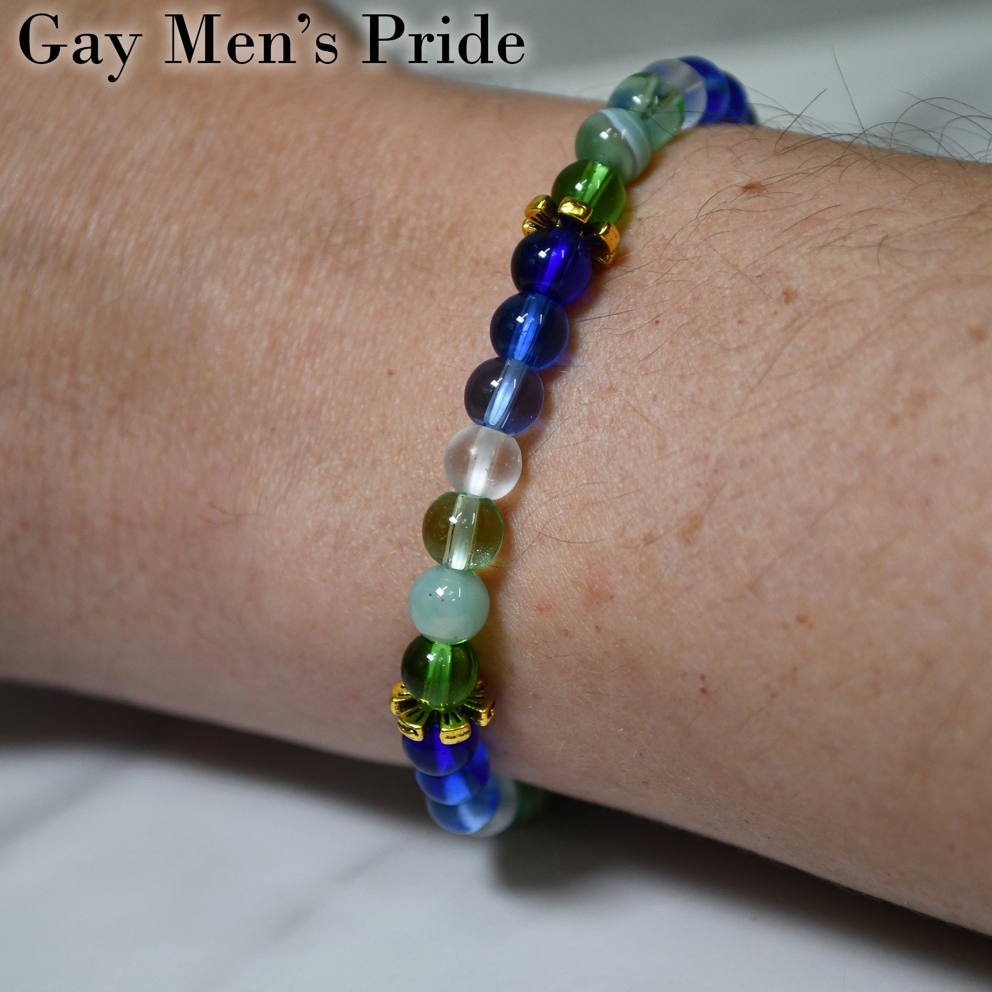 Gay Men's Pride Stretch Bracelet