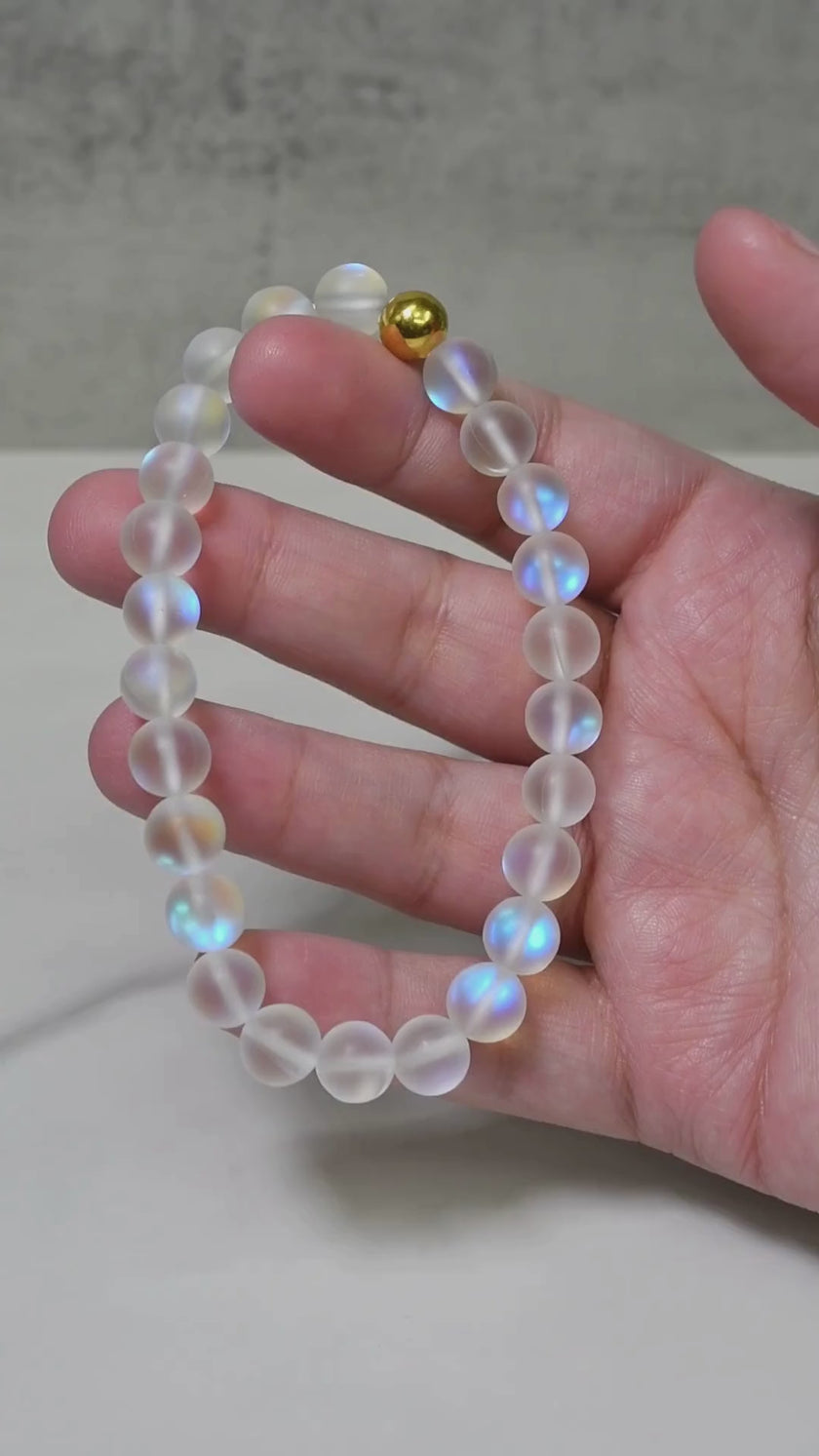 Synthetic Moonstone Stretch Bracelet